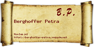 Berghoffer Petra névjegykártya