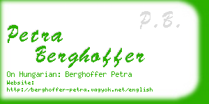 petra berghoffer business card